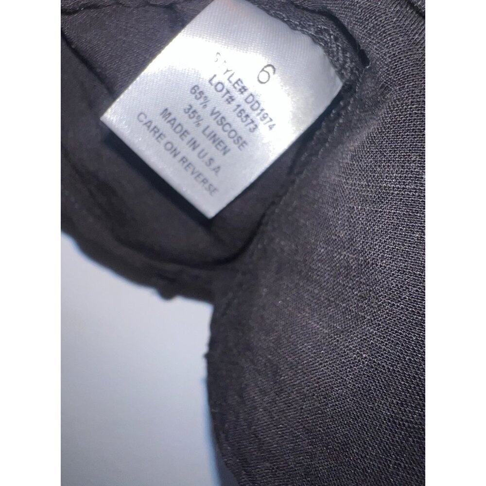 Intermix linen Lace Up Top black long sleeve shirt tie front blouse sz 6 MEDIUM - Picture 8 of 9